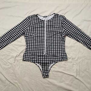 Women's Hounds tooth Bodysuit